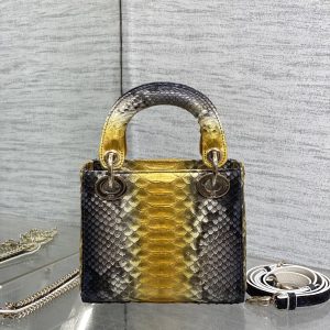 img_2b46f204_20241028_i1730105254_3257_2_jpg MINI 17 LADY BAG IN SUN FLOWER MIX BLACK SNAKESKIN PATTERN LAMBSKIN