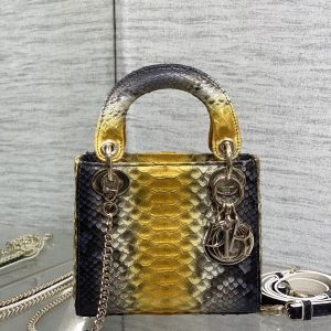 img_2b46f204_20241028_i1730105254_9012_6_jpg MINI 17 LADY BAG IN SUN FLOWER MIX BLACK SNAKESKIN PATTERN LAMBSKIN