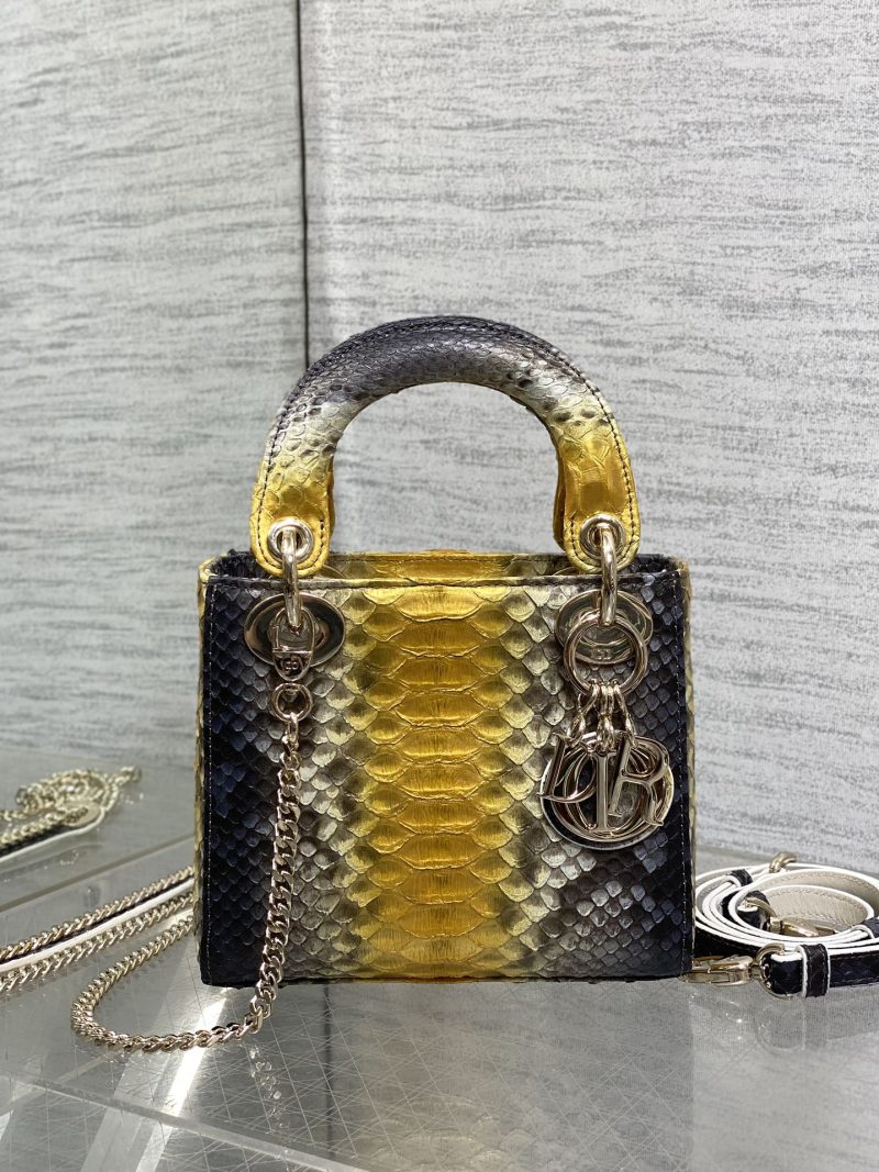 img_2b46f204_20241028_i1730105254_9012_6_jpg MINI 17 LADY BAG IN SUN FLOWER MIX BLACK SNAKESKIN PATTERN LAMBSKIN