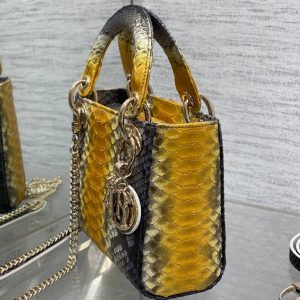 img_2b46f204_20241028_i1730105260_1623_0_jpg MINI 17 LADY BAG IN SUN FLOWER MIX BLACK SNAKESKIN PATTERN LAMBSKIN