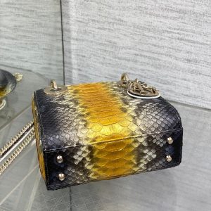 img_2b46f204_20241028_i1730105260_5529_0_jpg MINI 17 LADY BAG IN SUN FLOWER MIX BLACK SNAKESKIN PATTERN LAMBSKIN