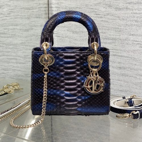 img_2b46f204_20241028_i1730105318_6606_5_jpg MINI 17 LADY BAG IN NAVY BLUE MIX BLACK SNAKESKIN PATTERN LAMBSKIN