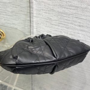 WALK IN PURSE 36 BAG BLACK LAMBSKIN WITH GOLD HARDWARE