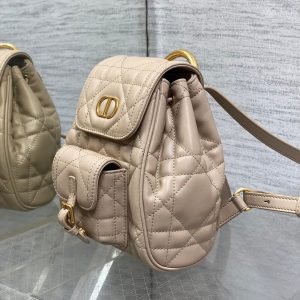 SMALL 20 CARO BACKPACK IN ALMOND BEIGE MACROCANNAGE LAMBSKIN