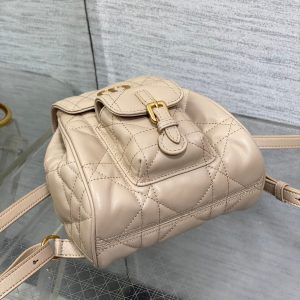 SMALL 20 CARO BACKPACK IN ALMOND BEIGE MACROCANNAGE LAMBSKIN