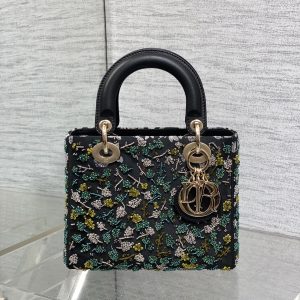 SMALL 20 BAG BLACK LAMBSKIN WITH SHOOTING STAR EMBROIDERY WOMEN 226114