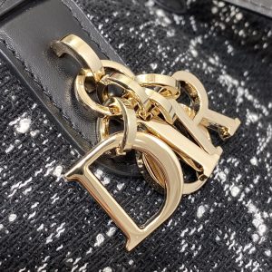 MINI 23 TOUJOURS BAG IN BLACK MIX WHITE CANNAGE TWEED WITH GOLD HARDWARE