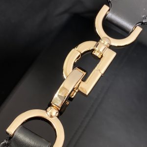 MEDIUM 28 TOUJOURS BAG IN BLACK MIX WHITE CANNAGE TWEED WITH GOLD HARDWARE