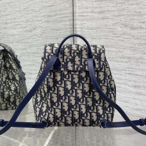 BACKPACK 19 IN BLUE OBLIQUE MONOGRAM JACQUARD