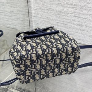 BACKPACK 19 IN BLUE OBLIQUE MONOGRAM JACQUARD
