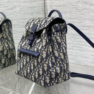 BACKPACK 19 IN BLUE OBLIQUE MONOGRAM JACQUARD