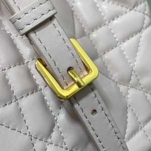 MONTAIGNE MINI 18 BUCKET BAG WITH DRAWSTRING IN BABY PINK LAMBSKIN