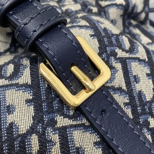 img_2b46f204_20241125_i1732524323_3396_1_jpg MONTAIGNE MINI 18 BUCKET BAG WITH DRAWSTRING IN BLUE OBLIQUE JACQUARD