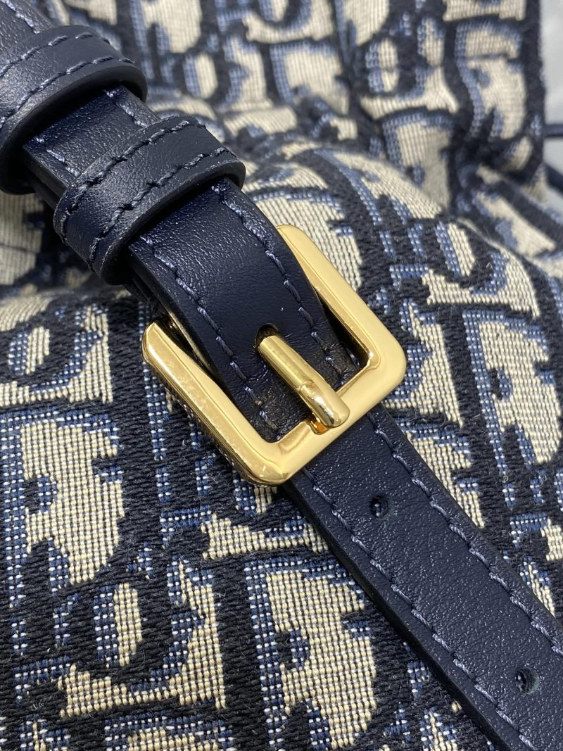 img_2b46f204_20241125_i1732524323_3396_1_jpg MONTAIGNE MINI 18 BUCKET BAG WITH DRAWSTRING IN BLUE OBLIQUE JACQUARD