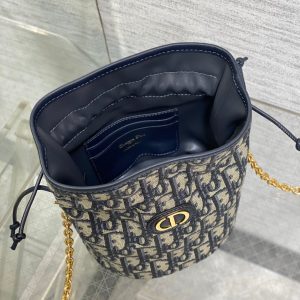 img_2b46f204_20241125_i1732524323_5662_5_jpg MONTAIGNE MINI 18 BUCKET BAG WITH DRAWSTRING IN BLUE OBLIQUE JACQUARD