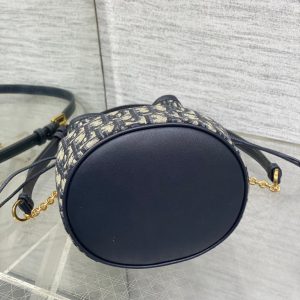 img_2b46f204_20241125_i1732524323_7466_3_jpg MONTAIGNE MINI 18 BUCKET BAG WITH DRAWSTRING IN BLUE OBLIQUE JACQUARD