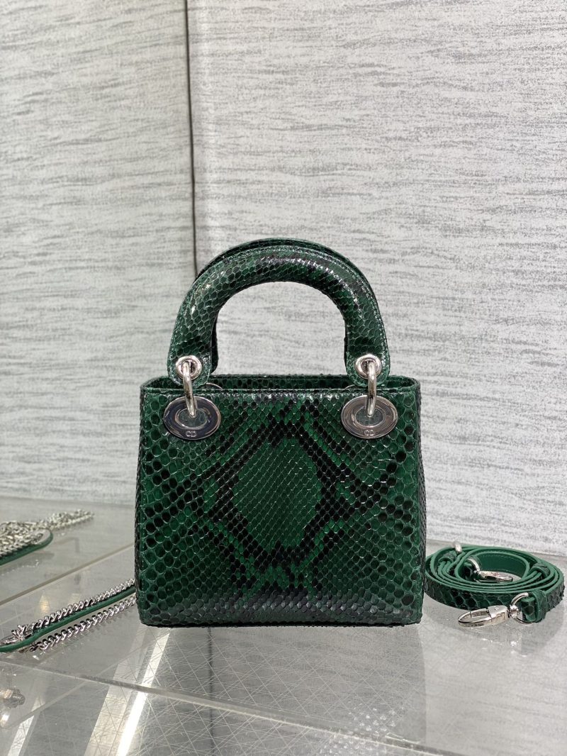 img_2b46f204_20241129_i1732851347_2606_3_jpg MINI 17 LADY BAG IN GREEN FOREST MIX BLACK SNAKESKIN PATTERN LAMBSKIN