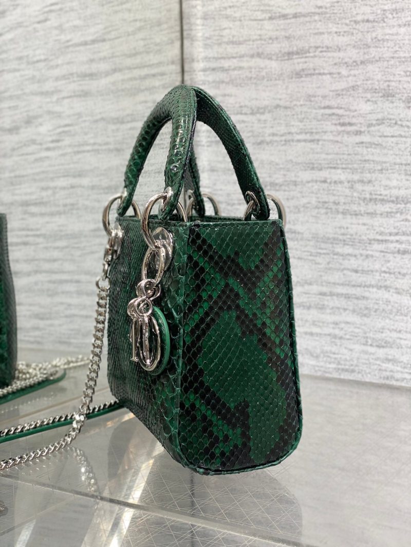 img_2b46f204_20241129_i1732851347_3747_7_jpg MINI 17 LADY BAG IN GREEN FOREST MIX BLACK SNAKESKIN PATTERN LAMBSKIN