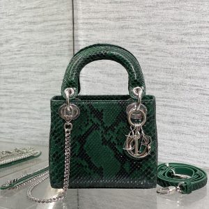img_2b46f204_20241129_i1732851347_4477_8_jpg MINI 17 LADY BAG IN GREEN FOREST MIX BLACK SNAKESKIN PATTERN LAMBSKIN
