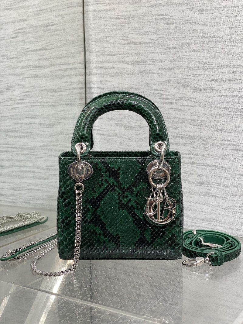 img_2b46f204_20241129_i1732851347_4477_8_jpg MINI 17 LADY BAG IN GREEN FOREST MIX BLACK SNAKESKIN PATTERN LAMBSKIN
