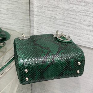 img_2b46f204_20241129_i1732851347_7979_4_jpg MINI 17 LADY BAG IN GREEN FOREST MIX BLACK SNAKESKIN PATTERN LAMBSKIN