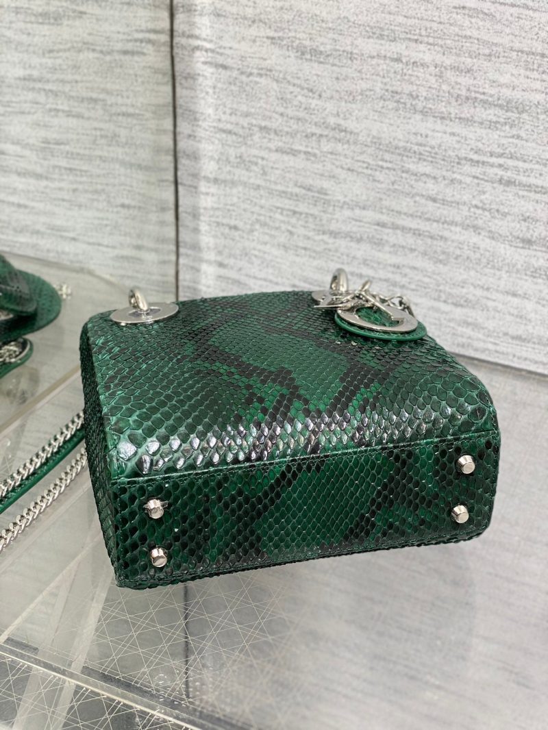 img_2b46f204_20241129_i1732851347_7979_4_jpg MINI 17 LADY BAG IN GREEN FOREST MIX BLACK SNAKESKIN PATTERN LAMBSKIN