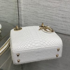 MINI 17 LADY BAG IN WHITE SNAKESKIN PATTERN LAMBSKIN