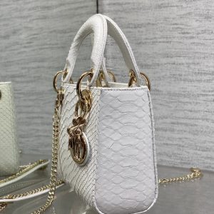 MINI 17 LADY BAG IN WHITE SNAKESKIN PATTERN LAMBSKIN
