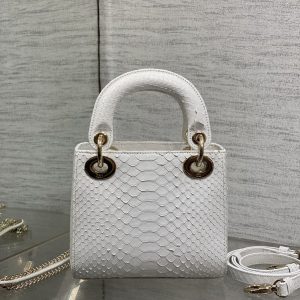 MINI 17 LADY BAG IN WHITE SNAKESKIN PATTERN LAMBSKIN