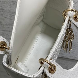 MINI 17 LADY BAG IN WHITE SNAKESKIN PATTERN LAMBSKIN