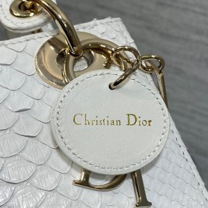 MINI 17 LADY BAG IN WHITE SNAKESKIN PATTERN LAMBSKIN