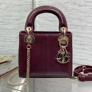 img_2b46f204_20241129_i1732851448_2567_4_jpg MINI 17 LADY BAG IN PLUM PURPLE SNAKESKIN PATTERN LAMBSKIN