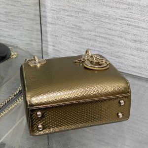 MINI 17 LADY BAG IN GOLD METALLIC LAMBSKIN