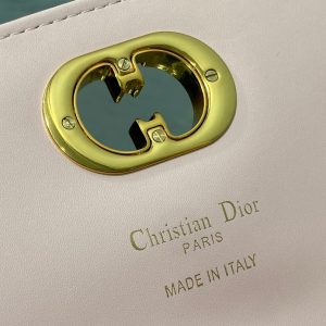 MISS CARO TOP HANDLE POUCH 24 IN PALE PINK MACROCANNAGE LAMBSKIN