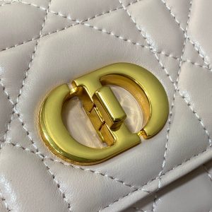 MISS CARO TOP HANDLE POUCH 24 IN PALE PINK MACROCANNAGE LAMBSKIN