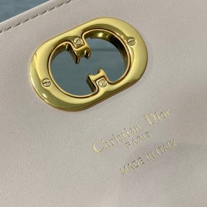 MISS CARO TOP HANDLE POUCH 24 IN BISQUE BEIGE MACROCANNAGE LAMBSKIN