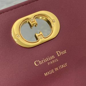 MISS CARO TOP HANDLE POUCH 24 IN TERRACOTTA RED MACROCANNAGE LAMBSKIN