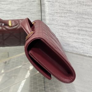 MISS CARO TOP HANDLE POUCH 24 IN TERRACOTTA RED MACROCANNAGE LAMBSKIN