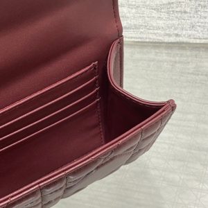 MISS CARO TOP HANDLE POUCH 24 IN TERRACOTTA RED MACROCANNAGE LAMBSKIN