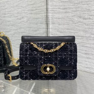 SMALL 22 JOLIE TOP HANDLE BAG IN BLACK MIX WHITE CANNAGE TWEED