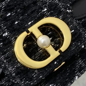 SMALL 22 JOLIE TOP HANDLE BAG IN BLACK MIX WHITE CANNAGE TWEED