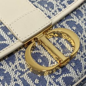 CD Montaigne classic monogram 25 blue white canvas jacquard