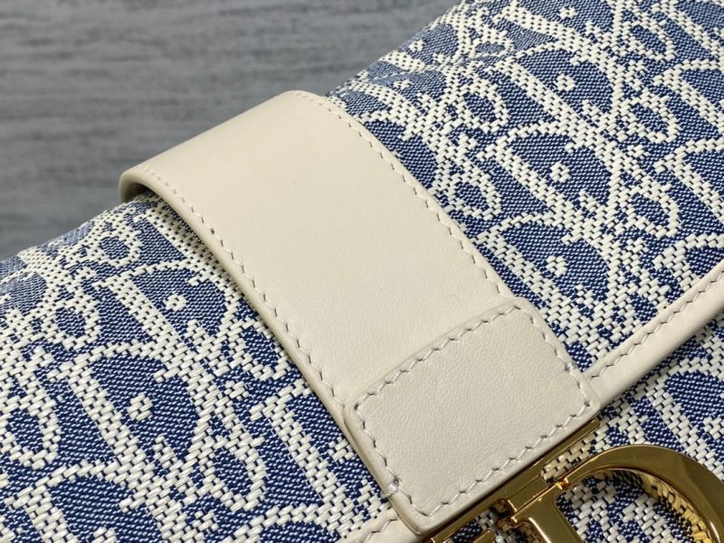 CD Montaigne classic monogram 25 blue white canvas jacquard