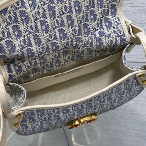 CD Montaigne classic monogram 25 blue white canvas jacquard