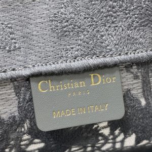 CD Large Dior Book Tote Scotland’s National Flower Pattern Grey Cotton