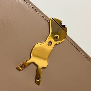 YSL Solferino Small Satchel Bag Pure Beige Gold Calfskin 339520