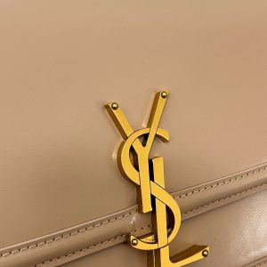 YSL Solferino Small Satchel Bag Pure Beige Gold Calfskin 339520
