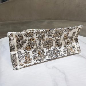 CD Book Tote 36.5 Beige White Canvas