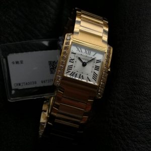 Tank Francaise Gold Case Diamond Bezel