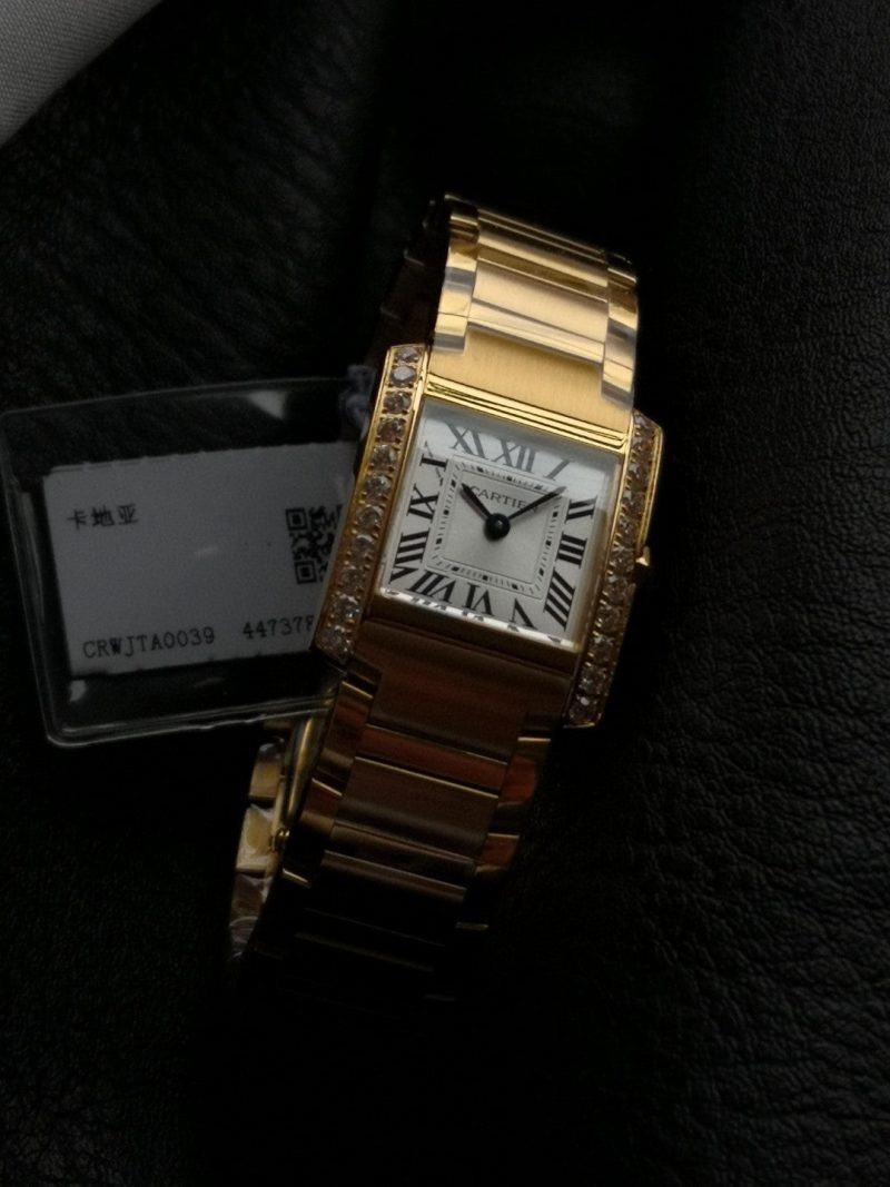 Tank Francaise Gold Case Diamond Bezel